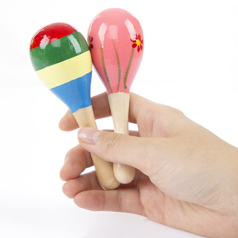 2pcs Sand Hammers Wooden Toys 2Sizes Available Musical Instrument Children Orff Instruments Brain-boosting Montessori Games TMZ