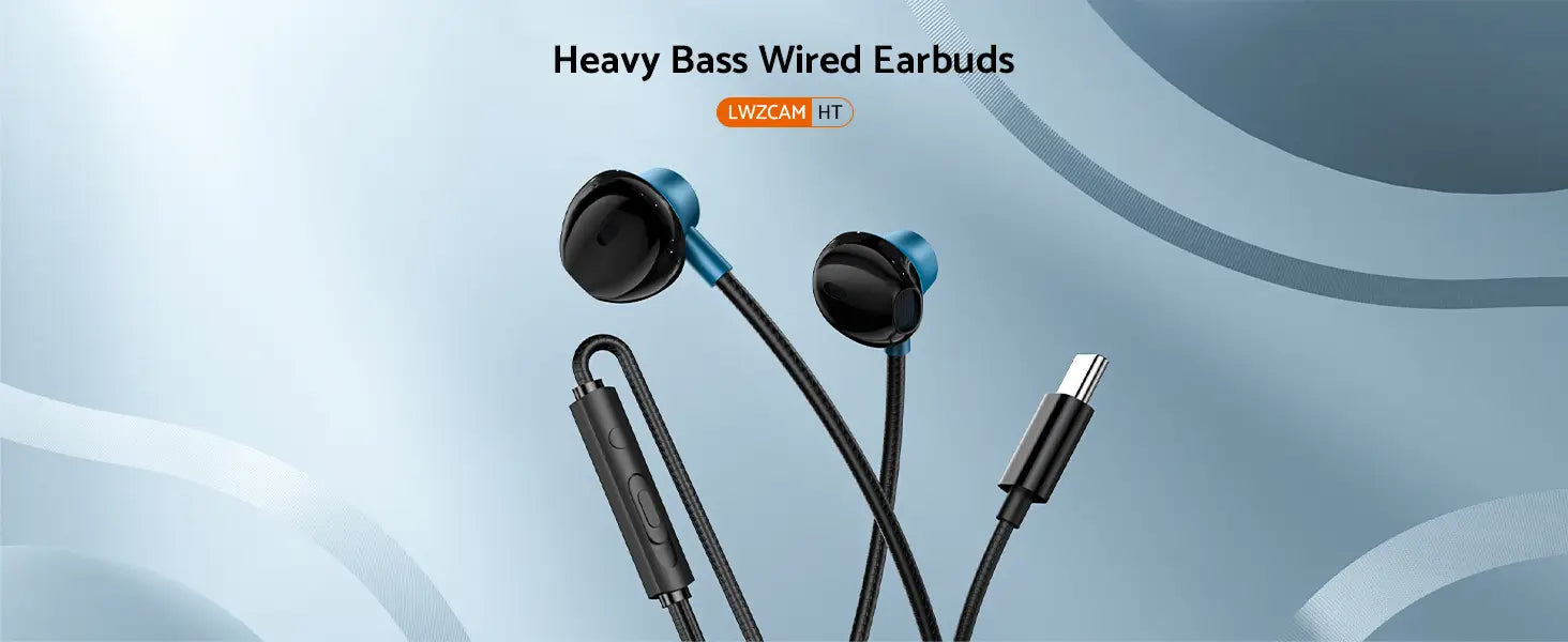 In-Ear Wired Headphone HiFi Music Earbud Handfree Earphone Type-C 3.5mm with Mic Wired Earplugs For Samsung Xiaomi Tablet Laptop