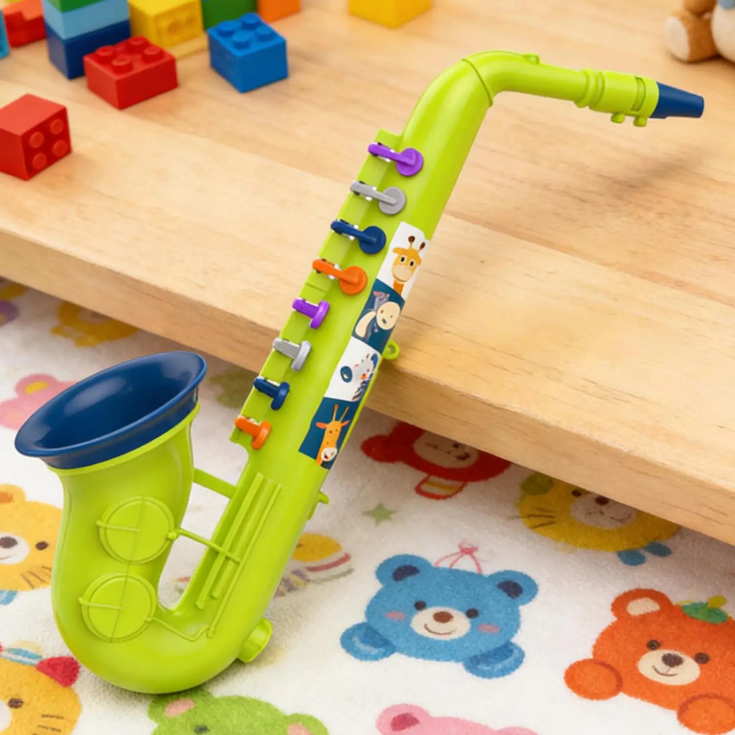 Kids Saxophone Toy 8 Key Educational Musical Instrument for Beginners Children Music Learning Preschool Classroom Birthday Gift