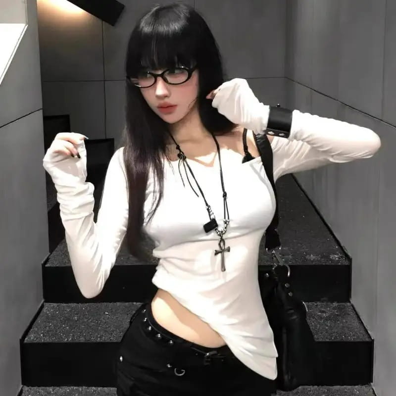 Personality Punk Y2K Cross Wood Black Drill Cool Pendant Necklace for Women Vintage Spicy Girls Hip Hop Necklace Jewelry Gifts