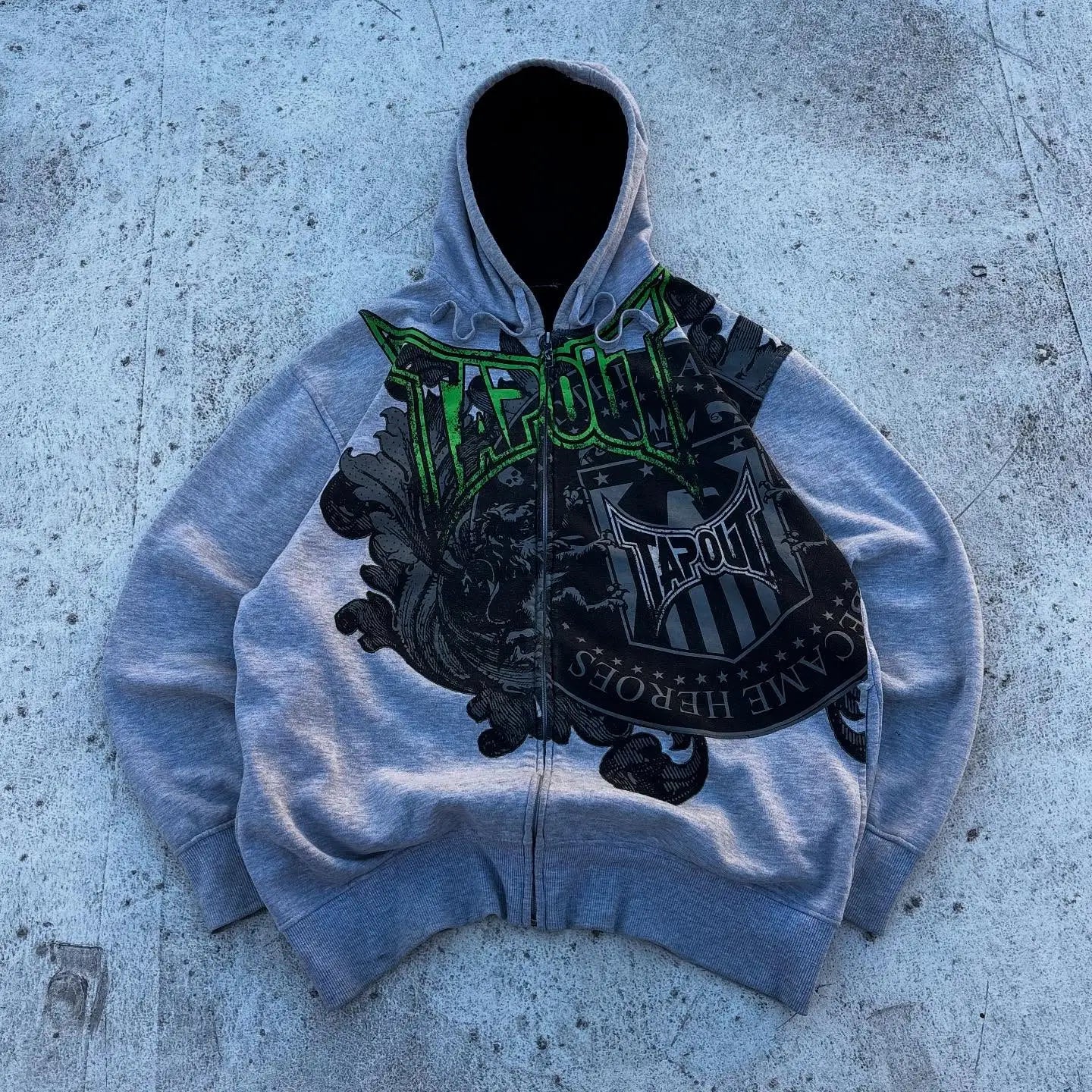 Vintage Tapout Graphic Print Zipper Hoodie Hip Hop Letter Y2K Sweatshirt Women Mens Oversized Hoodie Jacket Clothes Streetwear