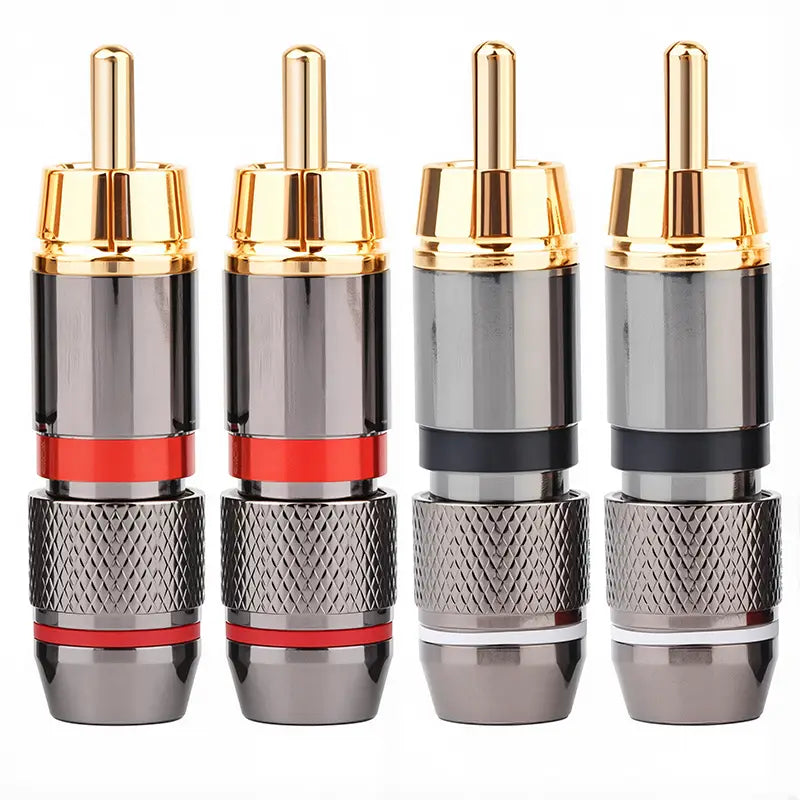 2/4/8PCS Musical Sound RCA Connector Plug HiFi 24K Gold Plated RCA Plug Jack Adapter for 6mm Audio and Video Speaker Cable