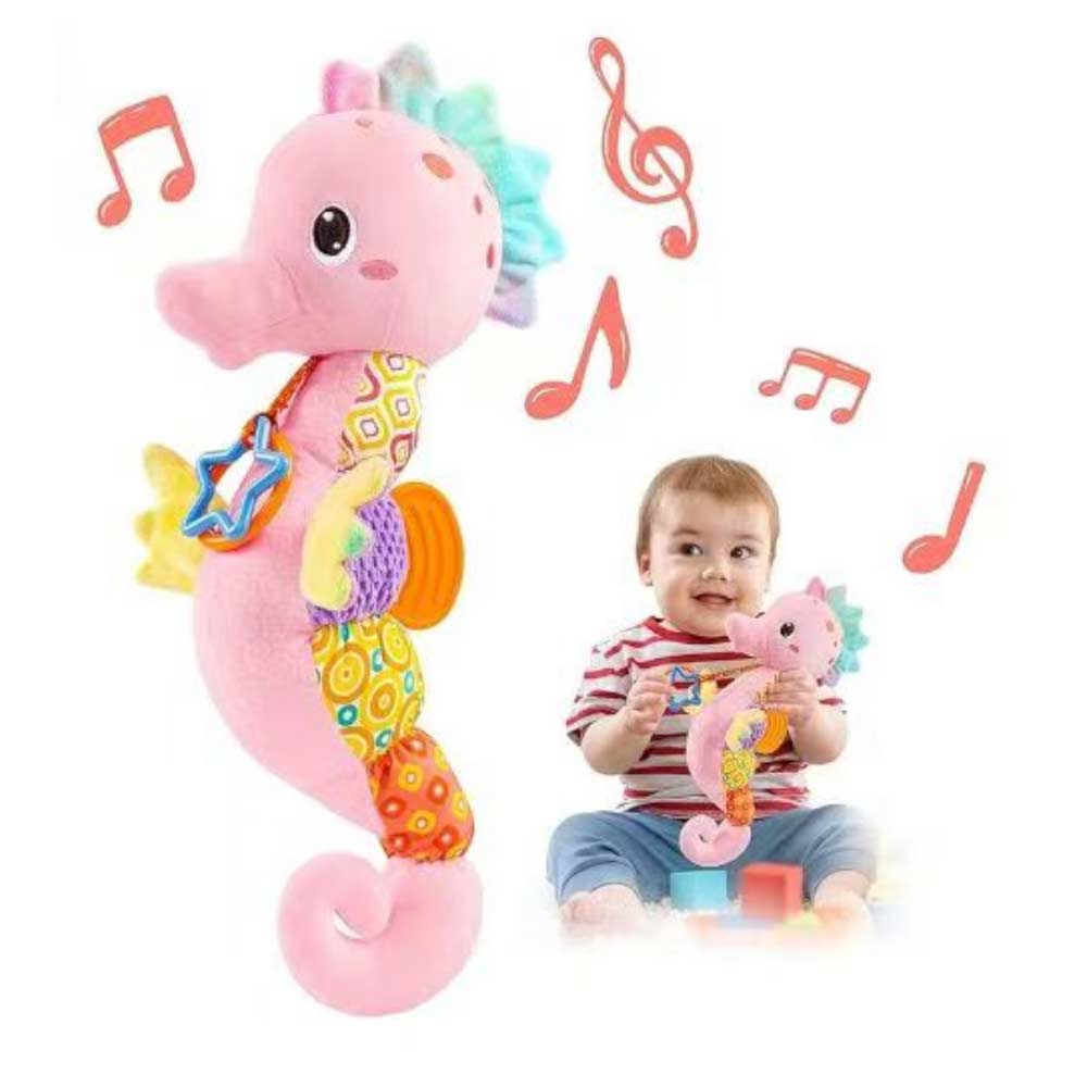 Baby Rattles Toys Infant Musical Stuffed Animals Soft Toy with Bright Colors Crinkle Sound Paper Newborn Toys for 12 Months