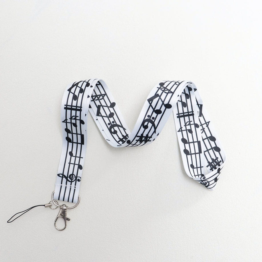 Musical Notes Lanyards for Keys Neck Strap ID Card Holder Hang Rope Cell Phone Strap Key Chain Key Holder Key Rings Accessories