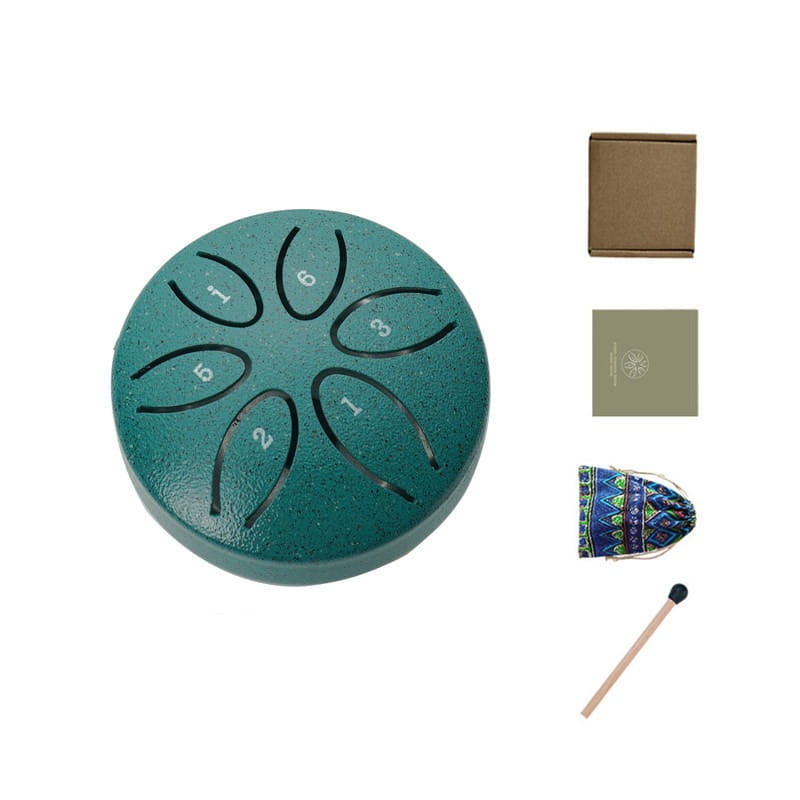 3 Inch Steel Tongue Drum - 6 Tone Handheld Instrument for Meditation & Yoga Perfect Musical Gift for Beginners