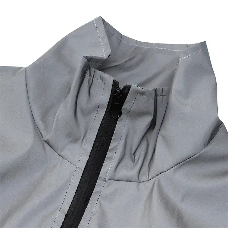 Hip-hop Streetwear Reflective Sleeveless Vest Men’s Spring Summer Lightweight Stand Collar Night Running Dancing Outdoor Jacket