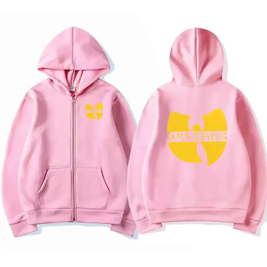 Hip Hop Années 90 Wu Clan T-tangs Graphics Hoodie Men Women’s punk Zip Up Jacket Long sleeve Fleece gothic Coat Loose streetwear