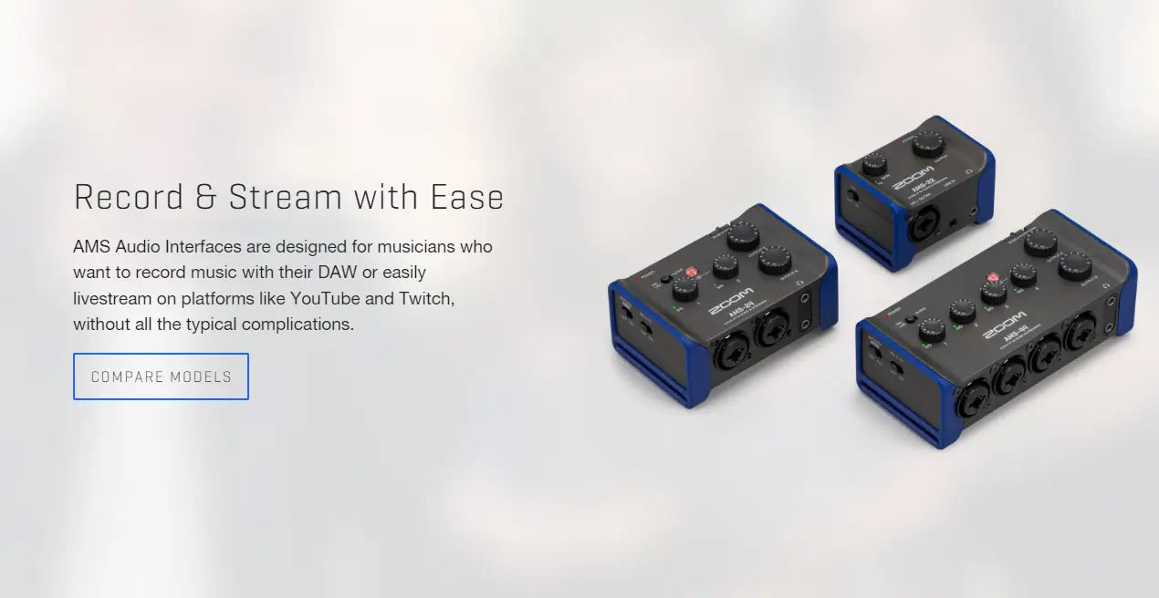 ZOOM AMS-24 USB Audio Interface for Musicians & Podcasters with 2 Inputs 4 Outputs for Recording and Streaming on PC Mac iOS