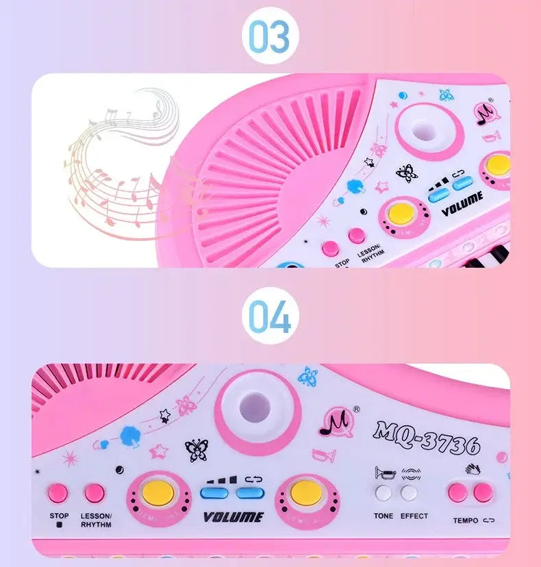 37 Key Electronic Keyboard Piano for Kids with Microphone Musical Instrument Toys Educational Toy Gift for Children Girl Boy