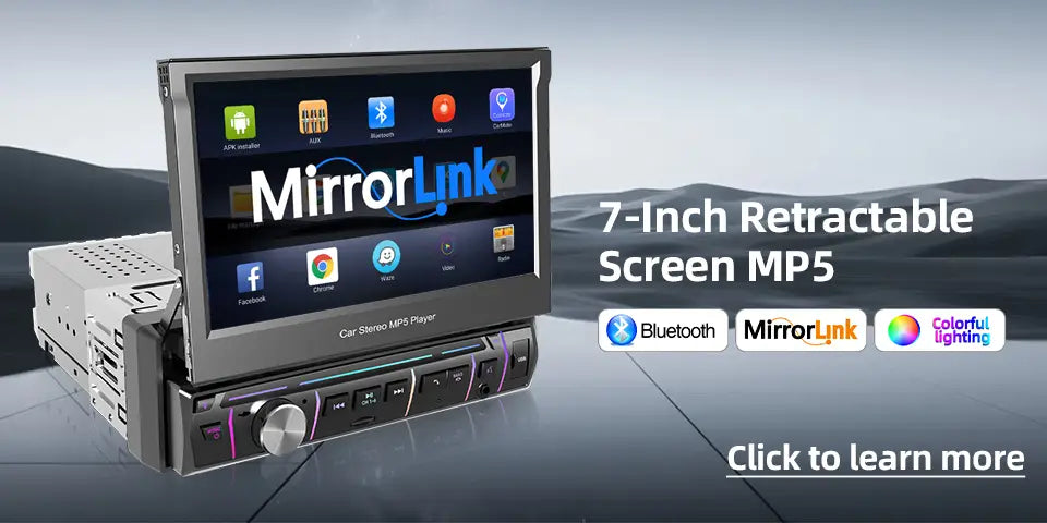1 Din MP3 Retro Style Car Radio Bluetooth AUX FM AM RDS EQ QC3.0 Voice Control 12V Multimedia Stereo Head Unit USB TF Player