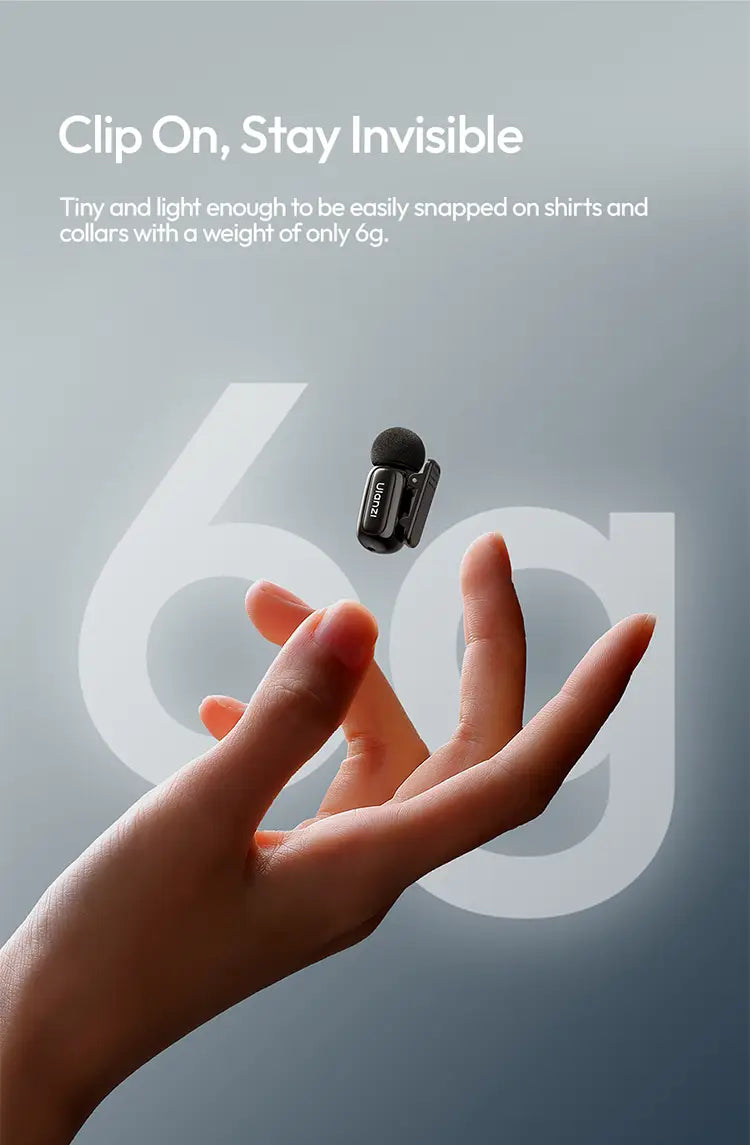 Ulanzi J12 Wireless Lavalier Microphone Audio Video Recording Mini Mic Plug Play For Smartphone Android iPhone Live Broadcast