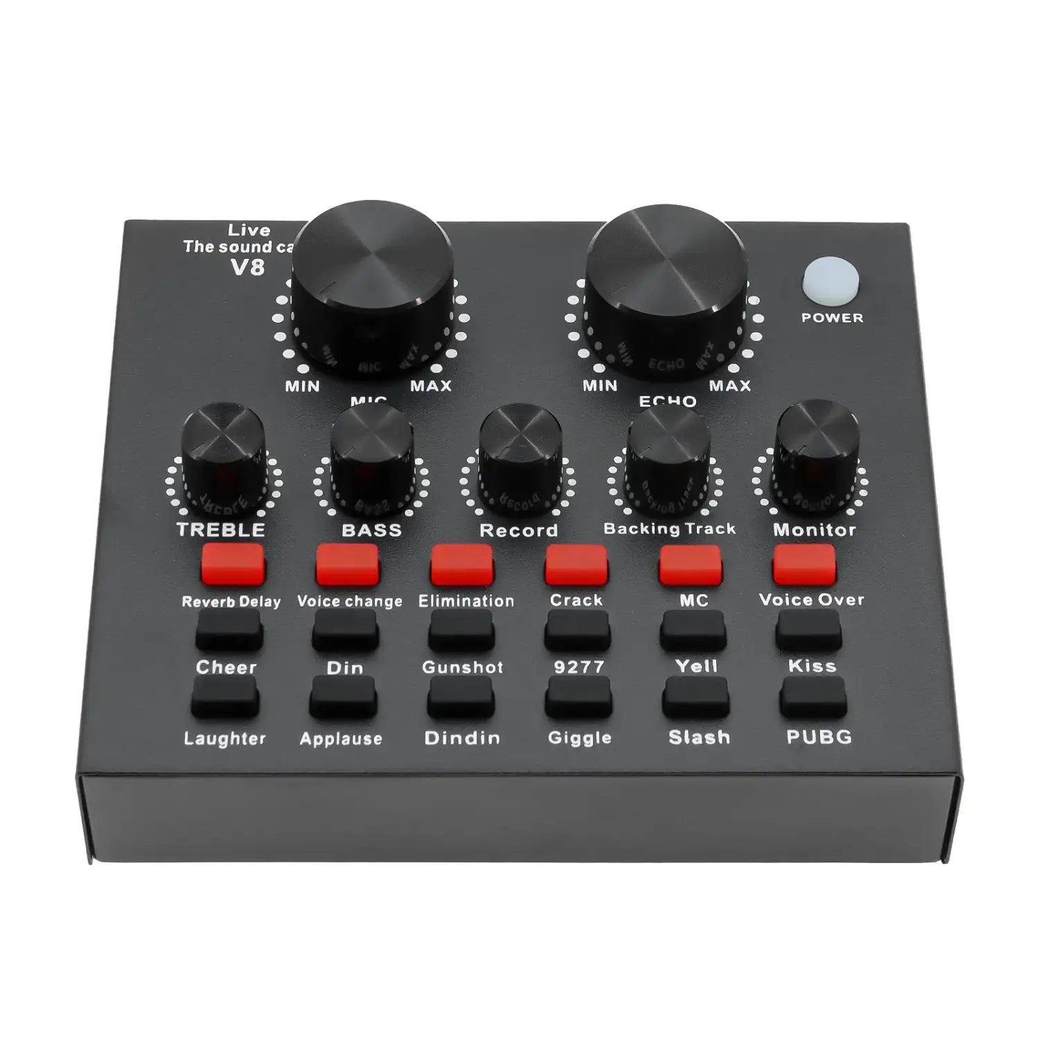 V8 Audio Sound Card USB Plug DJ Equipment Sound Cards Audio Mixer For Phone Computer PC Webcast Live External Karaoke Recording