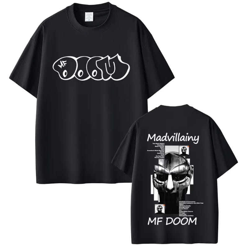 Rapper Mf Doom Album Madvillainy Graphic T-shirt Men Women Hip Hop Fashion Vintage T-shirts Male Casual Cotton Oversized T Shirt