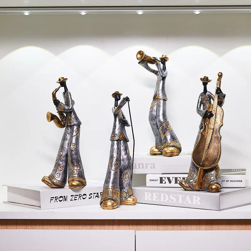 Creative American Band Decoration Musical Instrument Model Living Room Porch Study Nordic Arts And Crafts Statue Sculpture Home
