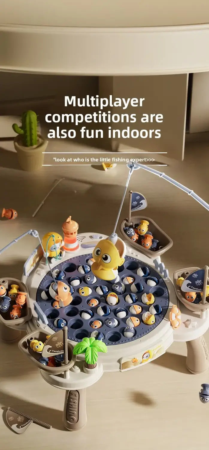 Kids Magnetic Fishing Play for Children Electric Fishing Toy Have Music Spinning Game Fish Rod Education Baby 3 Year Gifts