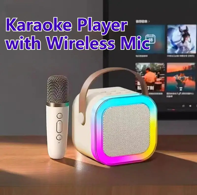 Karaoke Machine for Kids Adults Portable Bluetooth Mini Karaoke Microphone Singing Speaker Player with Wireless Mic,Home Party
