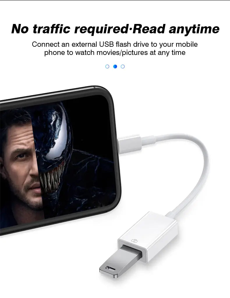 Byscoon USB 3.0 OTG Adapter Cable For iPhone 14 13 12 11 Pro Max Xs XR 7 8 Plus Lightning to USB Camera Adapter Cable Converter