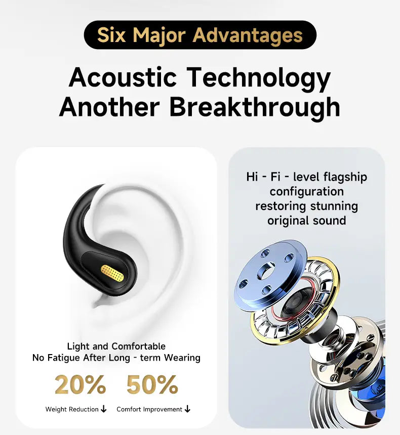 NEW Clip-on Type C&3.5mm Wired Control Headphone 9D Surround Sound Earbuds Sports Headsets ENC Earphones With HD Mic For Samsung