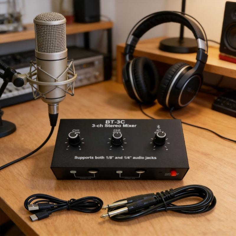 Durability Metal Sound Mixer With 15Hour Battery Life Perfect For Musicians And Content Creators Studio Recording 896C