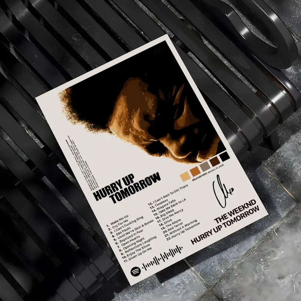 Music Album T-The Weeknd Hip Hop Poster Wall Art Poster Sticker for Living Room Bedroom Bar Home Decor Mural Painting Decoration