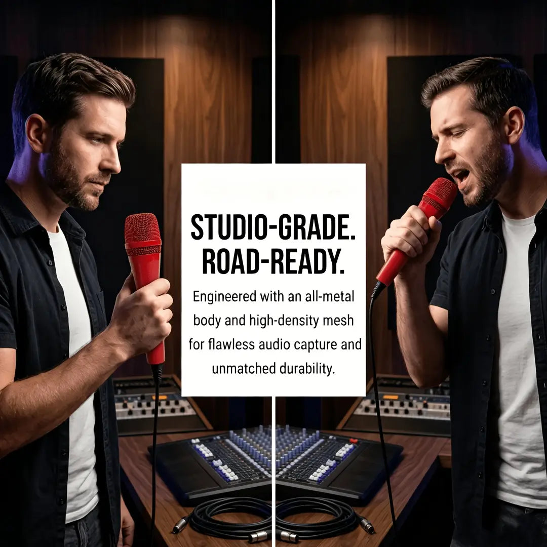 LN-945 Red Professional Dynamic Microphone SuperCardioid Pickup Mic For Live Singing Stage Performance Karaoke Studio Recording