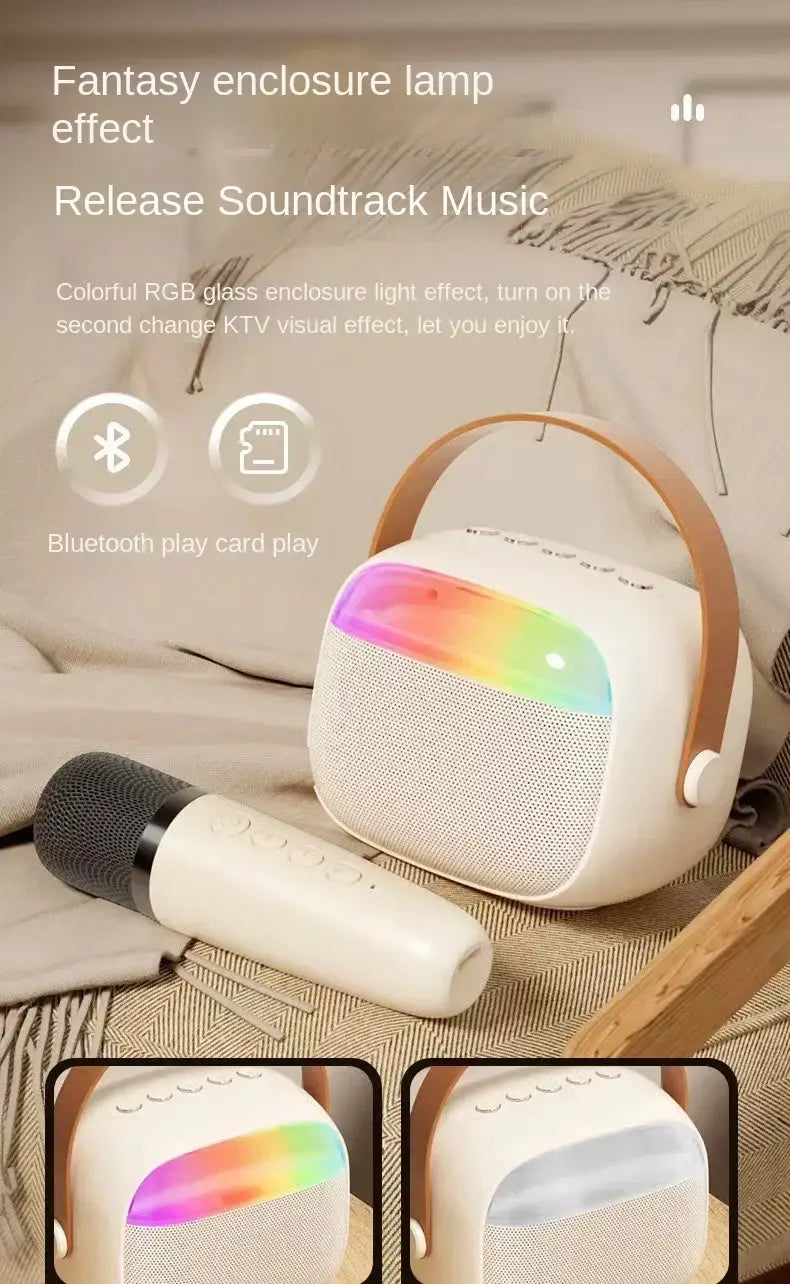 K30 Karaoke Machine Portable Bluetooth 5.3 PA Speaker System with 1-2 Wireless Microphones Home Family Singing Children’s Gifts