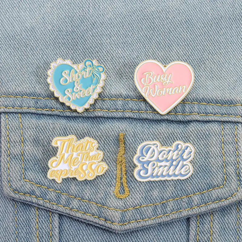 Short And Sweet Enamel Pins Pop Music Singer Don’t Smile Brooches Clothes Lapel Hat Badges Jewelry Accessories Gift For Friends
