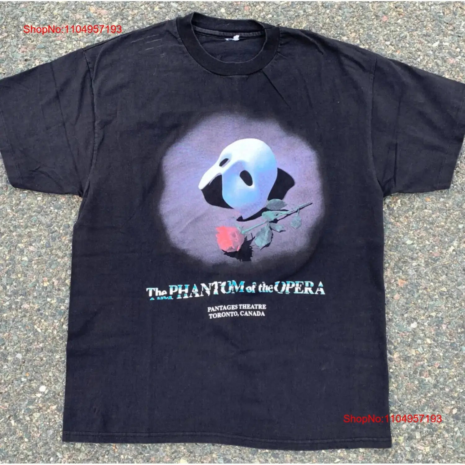 Vintage Phantom Of The Opera 90s Musical Canadian Production T Shirt Size XL vintage Washed Stretched streetwear Unisex Stylish