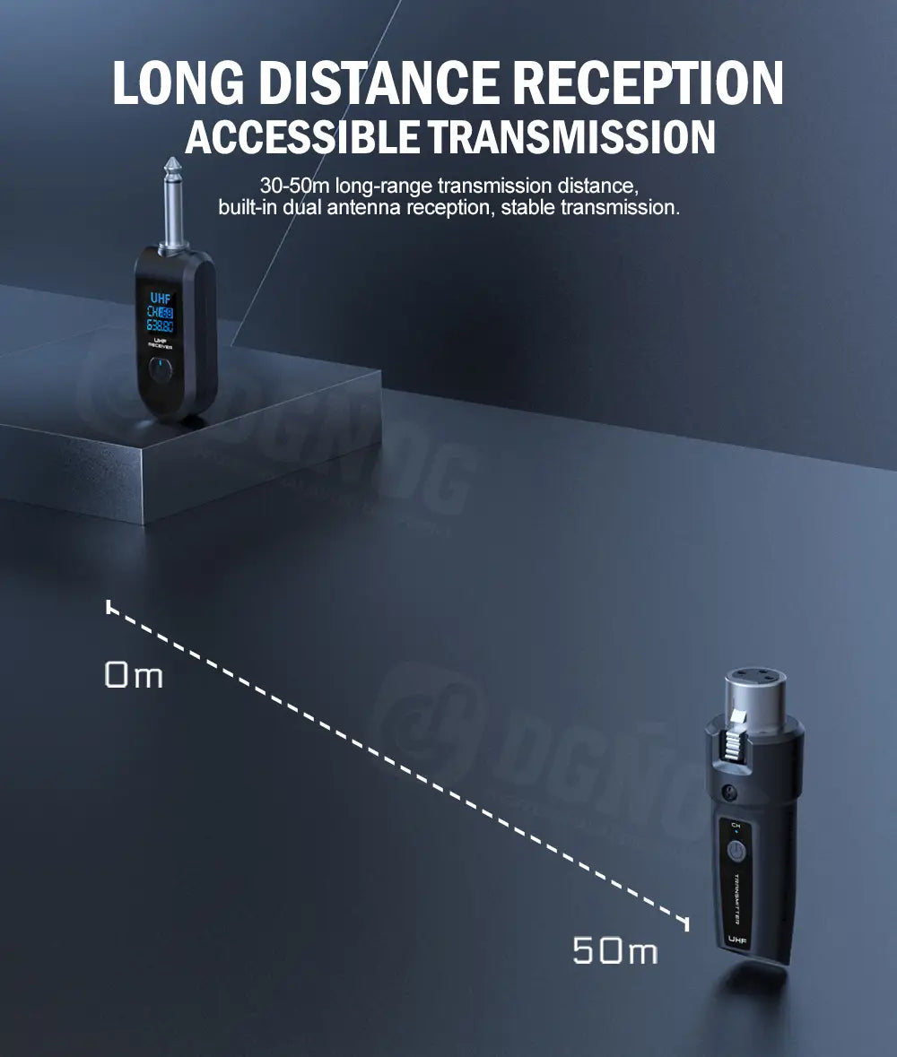 Wireless Microphone Transmitter Receiver System UHF XLR Adapter System for Dynamic Microphone Guitar Audio Mixer PA System DGNOG