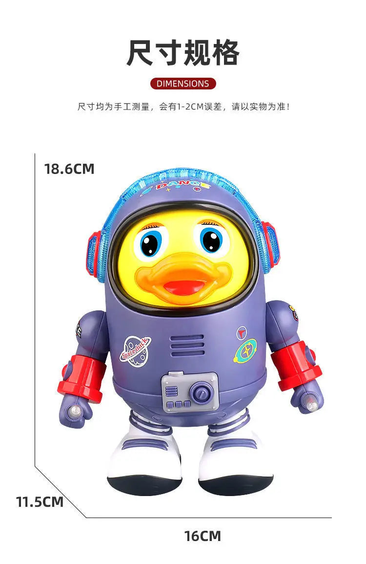 Cartoon Space Duck Dancing Astronaut Electric Dancing Colorful Flashing And Sound Musical Interactive Educational Toys Kids Gift