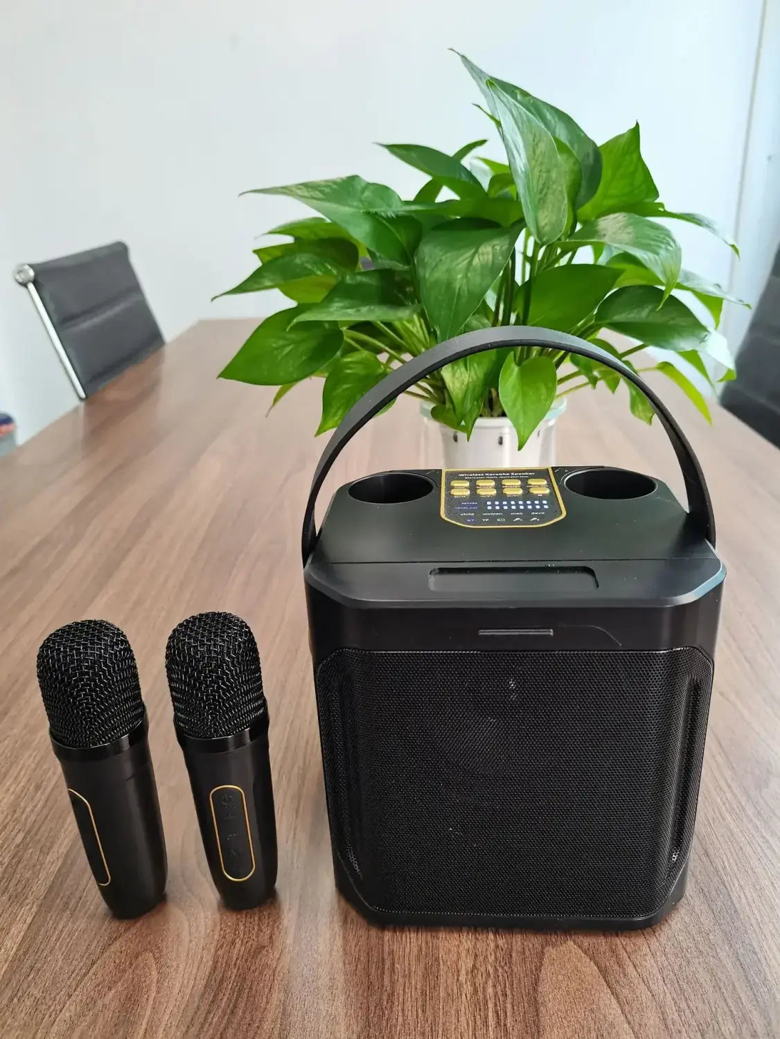 360 Stereo Surround Karaoke With Dual Microphone High Power Bluetooth Speaker Boombox Portable Waterproof Wireless Subwoofer