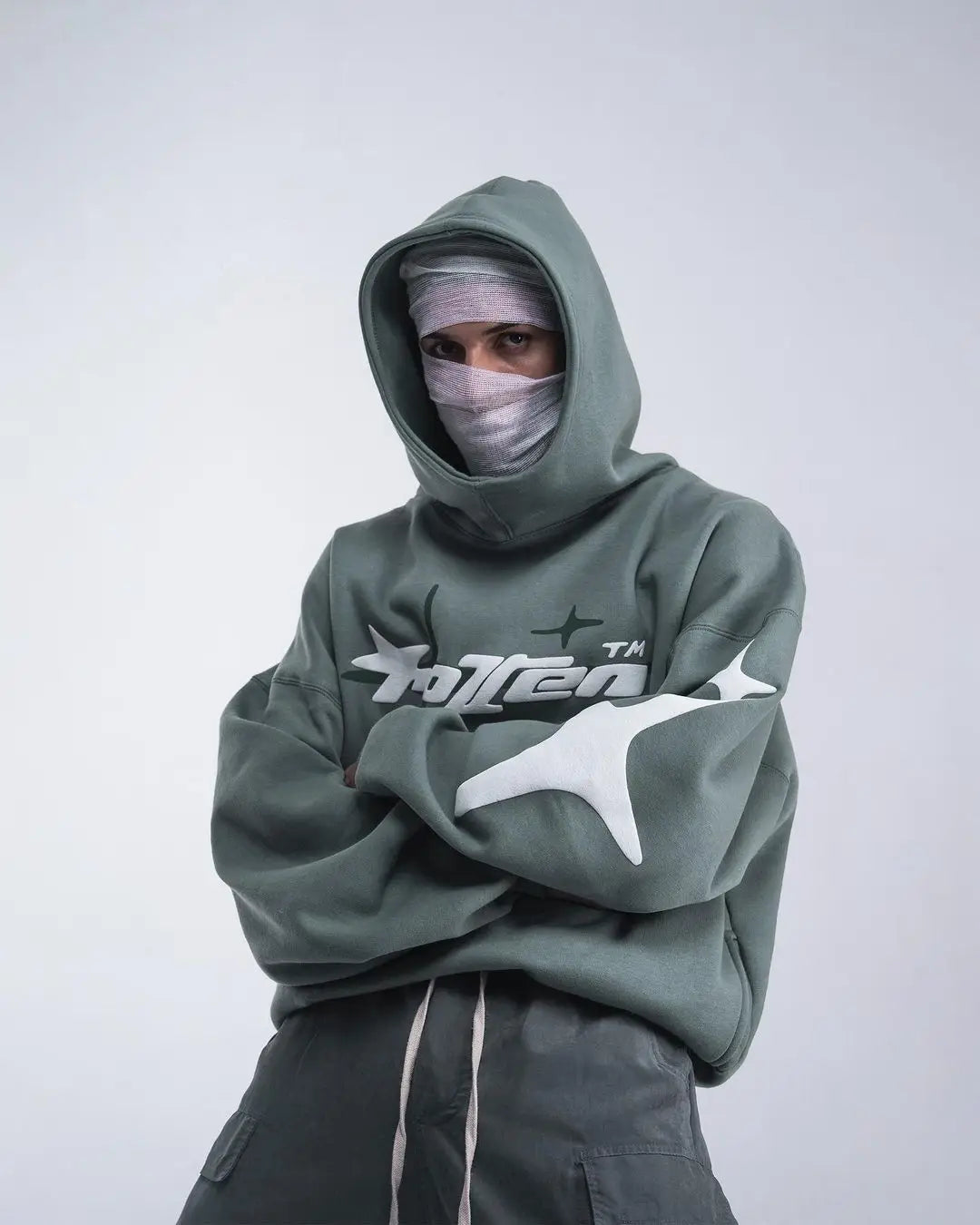 Retro Gothic Men Hoodie New American High Street TrendY2k Harajuku Men Loose and Casual Sweatshirt