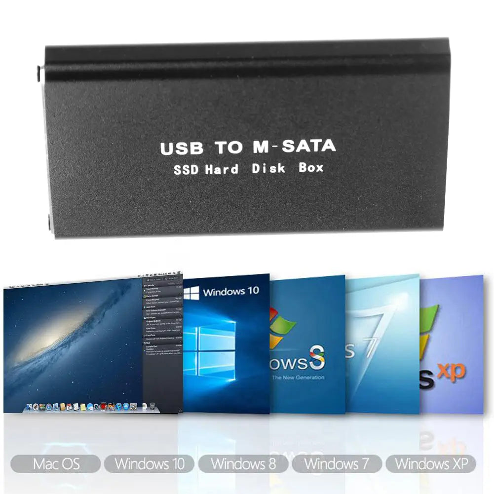 mSATA To USB 3.0/3.1 SSD Enclosure External HD Hard Drive Disk Box Storage Case Adapter