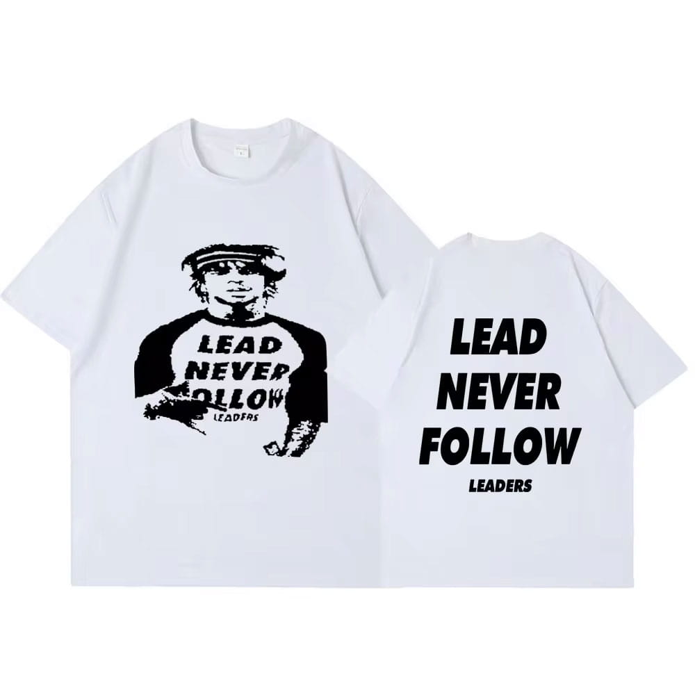 Rapper Chief Keef Lead Never Follow Leaders T Shirt Men Hip Hop Vintage T-shirt 100% Cotton Casual Soft Oversized T-shirts