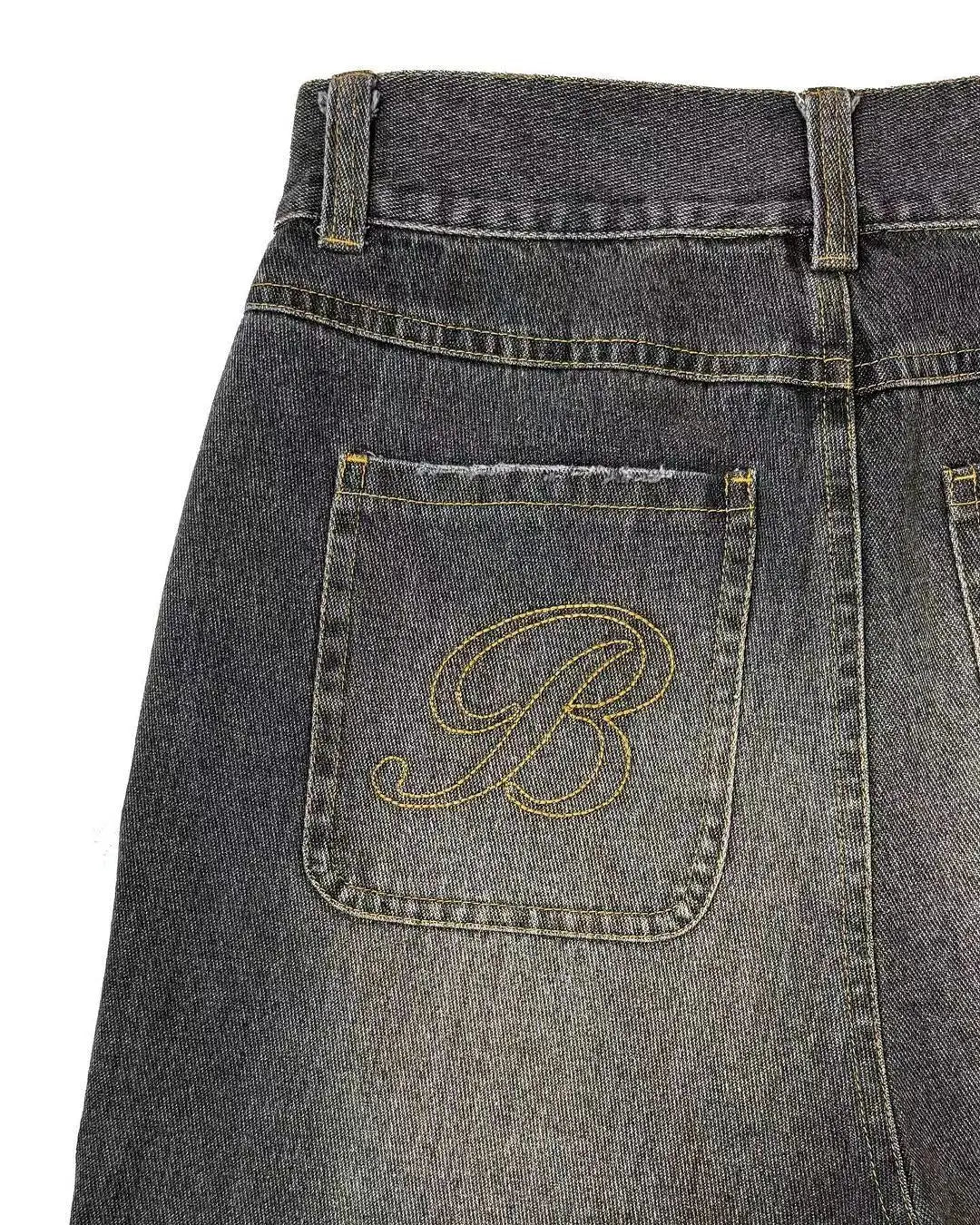 American Style Harajuku Retro Denim Shorts with Letter Embroidery Oversized Jeans Men Y2k Loose Casual Versatile Shorts Woman