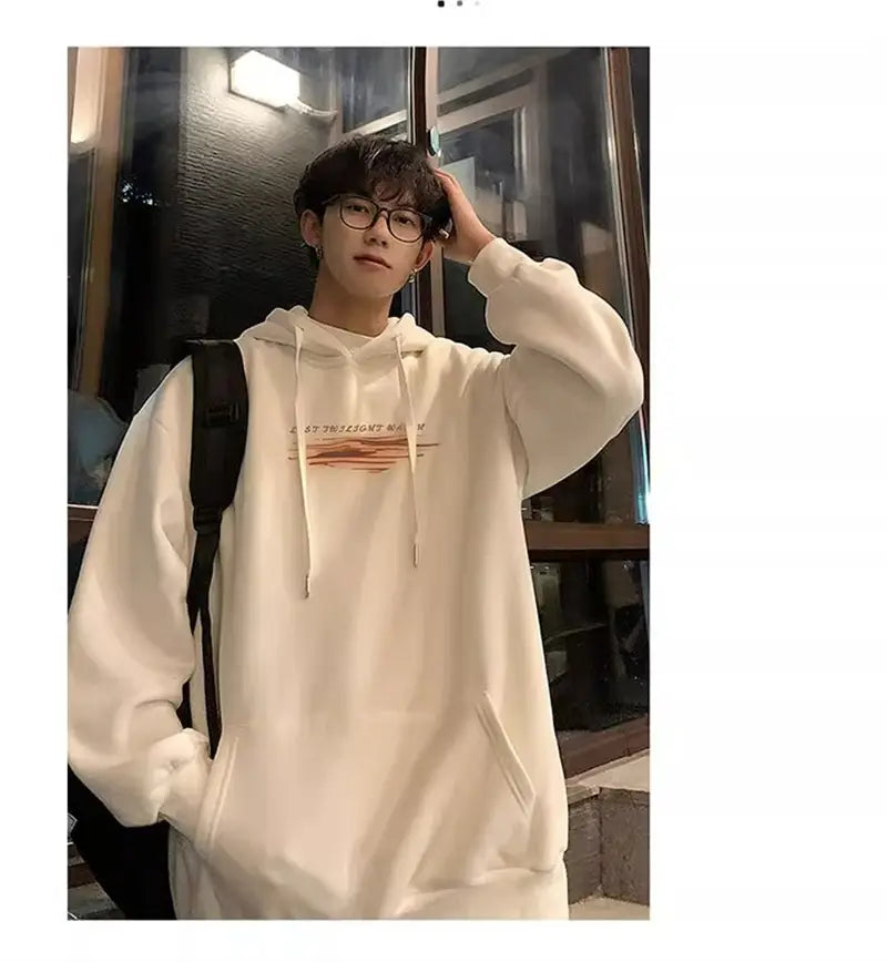 New Hip Hop Graphic Pullover Hoodies For Men Cotton Fleece Vintage Hooded Sweatshirts Y2K Streetwear Loose Hoodie Clothing