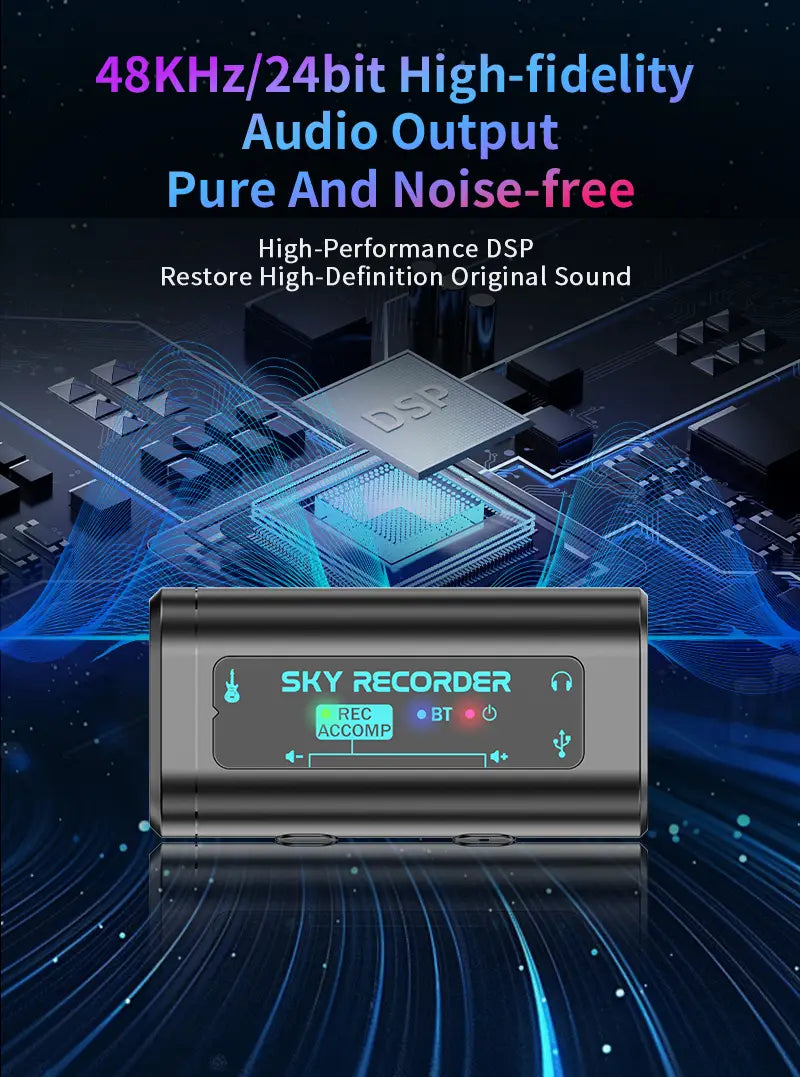 Portable HD Audio Interface - USB-C Multi-System Compatible for Guitar Recording & Streaming