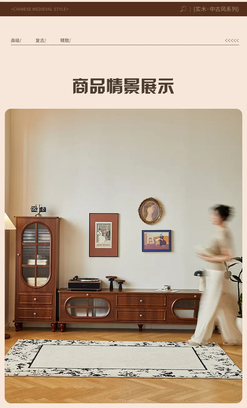 American Vintage Tv Stand Premium Trendy Mid Century Aesthetic Tv Cabinet Classic Luxury Soportes De Televisión Furniture Home