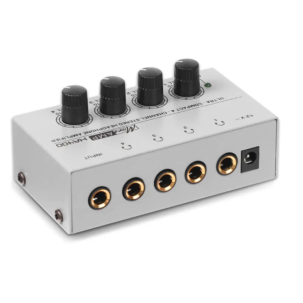 Headphone Amplifier Ultra-Compact Stereo Earphone Amplifier Audio Amplifier 4 Channels for Music 6.35MM Jack with Volume Control