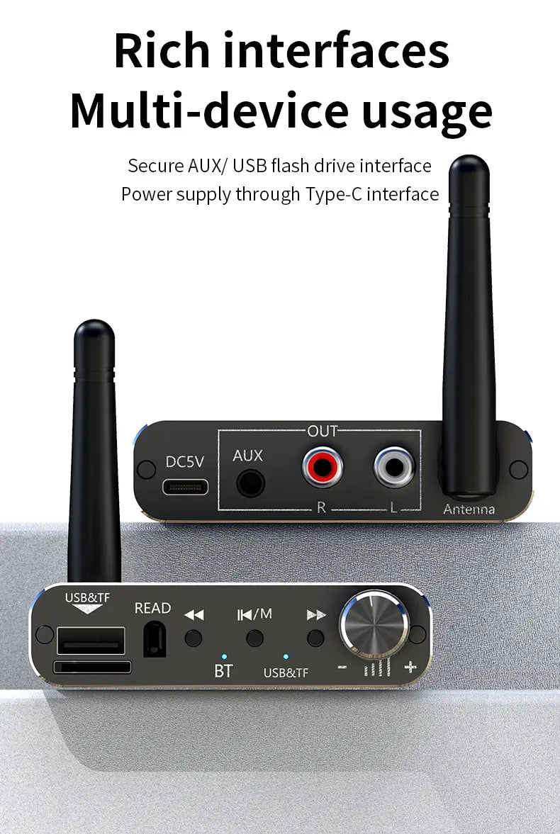 2 IN 1 Bluetooth 5.4 Audio Transmitter Receiver 3.5MM AUX RCA USB U-Disk HIFI Stereo Music Wireless Adapter DSP Decoding