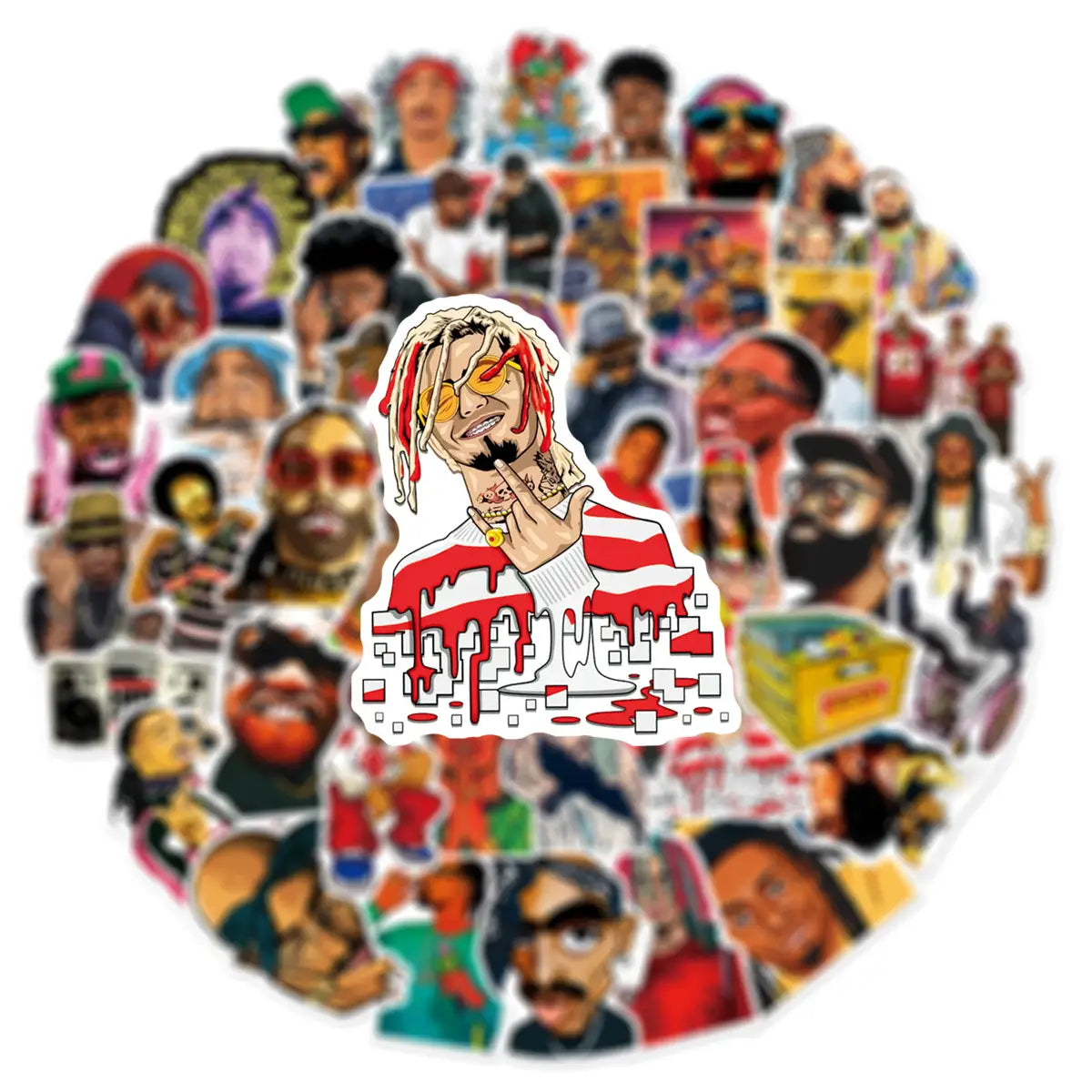 50Pcs Cool DJ Rap Stickers Hip Hop Rapper For DIY Scrapbooking Phone Luggage Skateboard Waterproof Decals