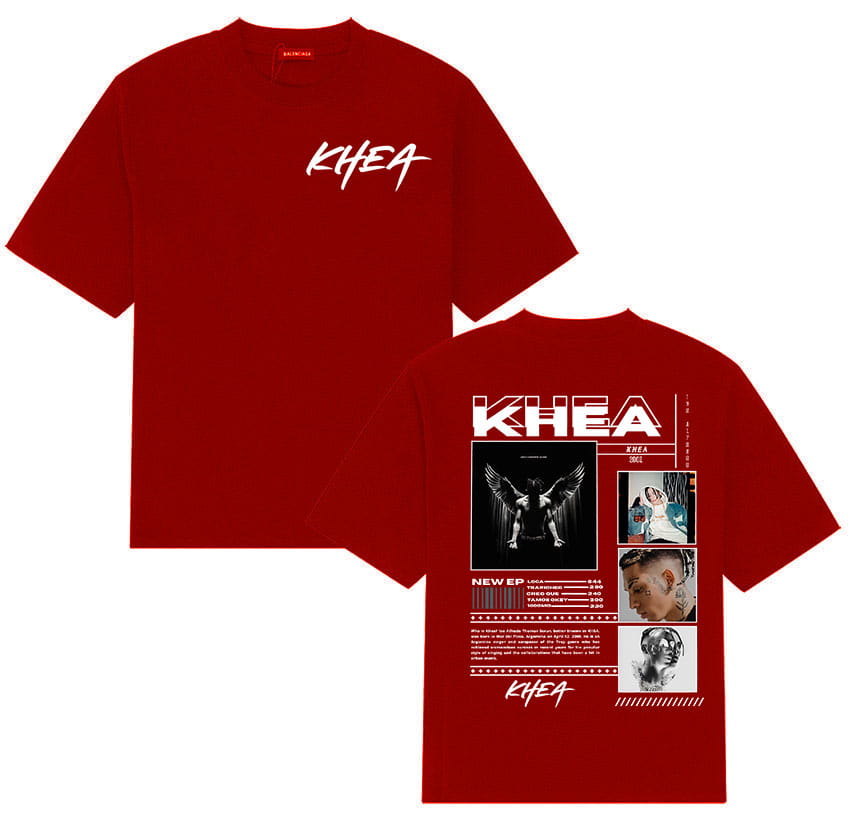 Rapper KHEA TOUR 2026 Graphic T Shirt Men’s Hip Hop Gothic Short Sleeve T-shirt Unisex Retro Oversized Cotton Tshirts Streetwear