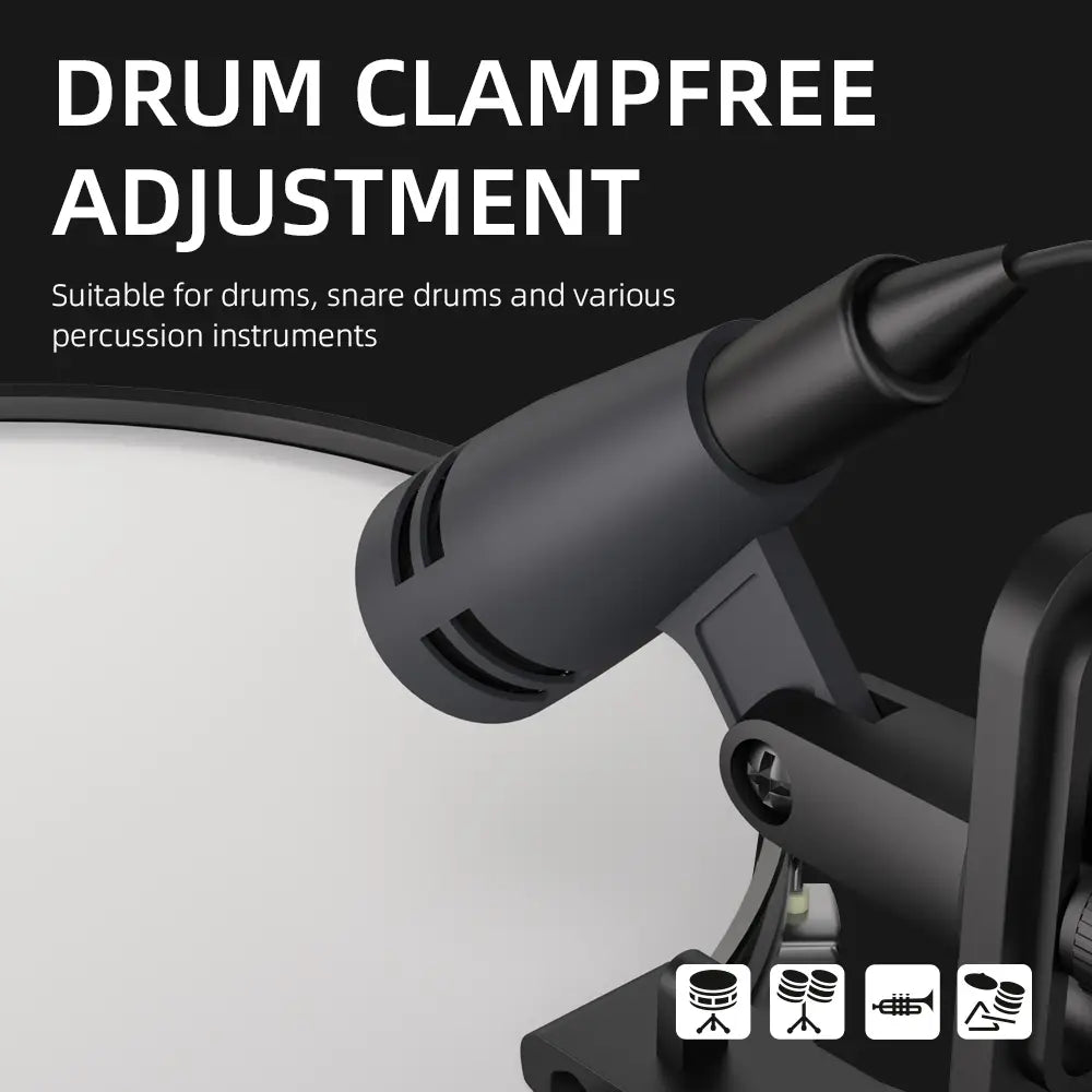 Professional metal Wired Dynamic Microphone Drum Mic E604 recording Instrument Drum Mic with Clip Arm Mount for guitar Drummer