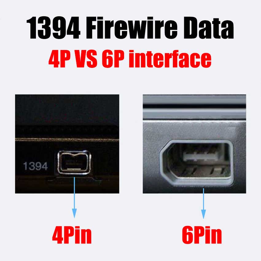 JCD For 1394 Firewire USB 4P 6P to 4Pin IEEE 1394 Connection Wire For Camcorder MINI DV HDV 1394 Camera Video Capture Data Cable