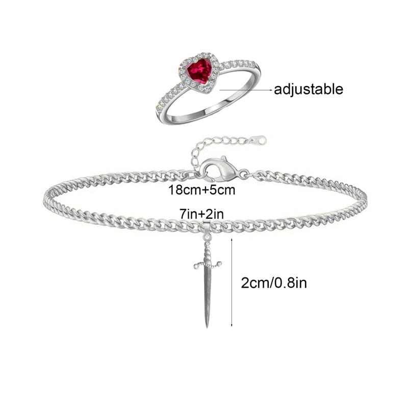 2pcs Swords Heart Pendant Necklaces for Women Men Cool Punk Heart Matching Necklaces Couple Friendship Fashion Jewelry Gift