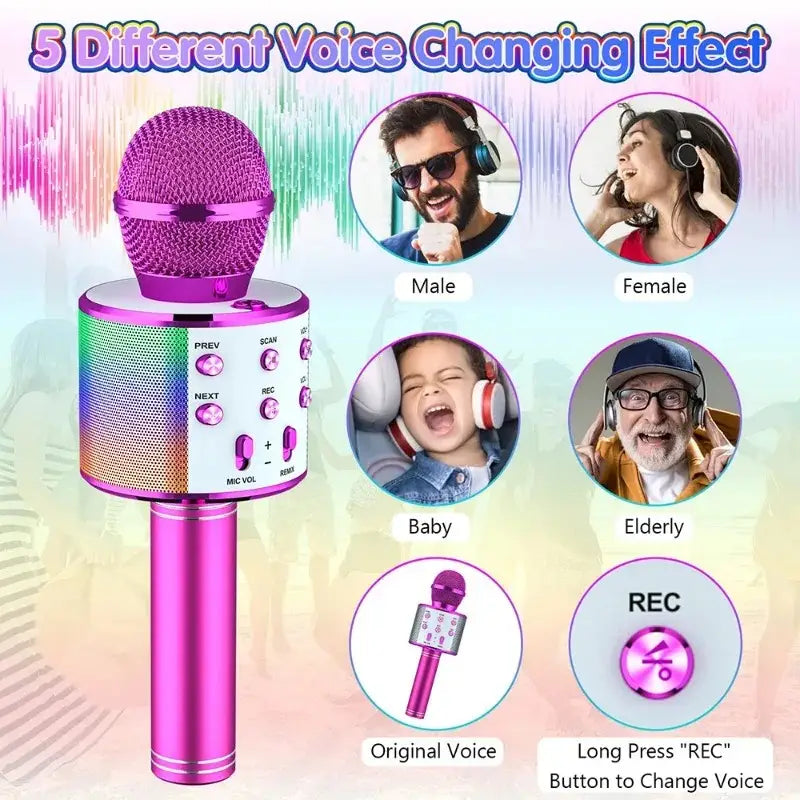 Microphone Sound Integrated Wireless Karaoke Children Singing Microphone As One Wireless Karaoke for Kids The Best Toy Gift