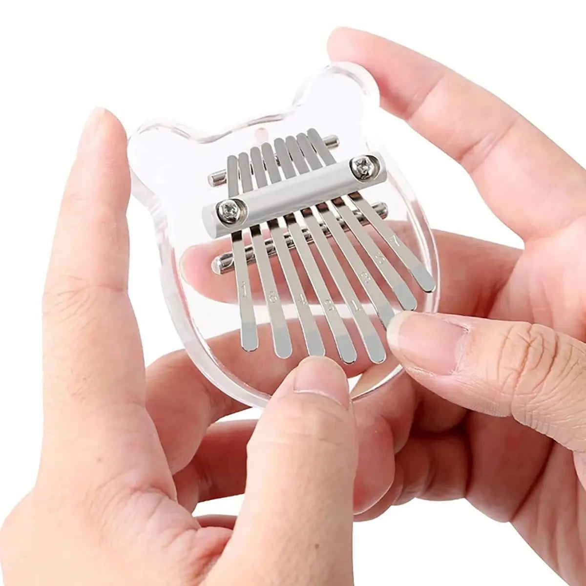 Miwayer 8 Keys Mini Kalimba Rainbow Transparent Heart Crystal Kalimba Acrylic Thumb Piano Acoustic Finger Piano Music Instrument