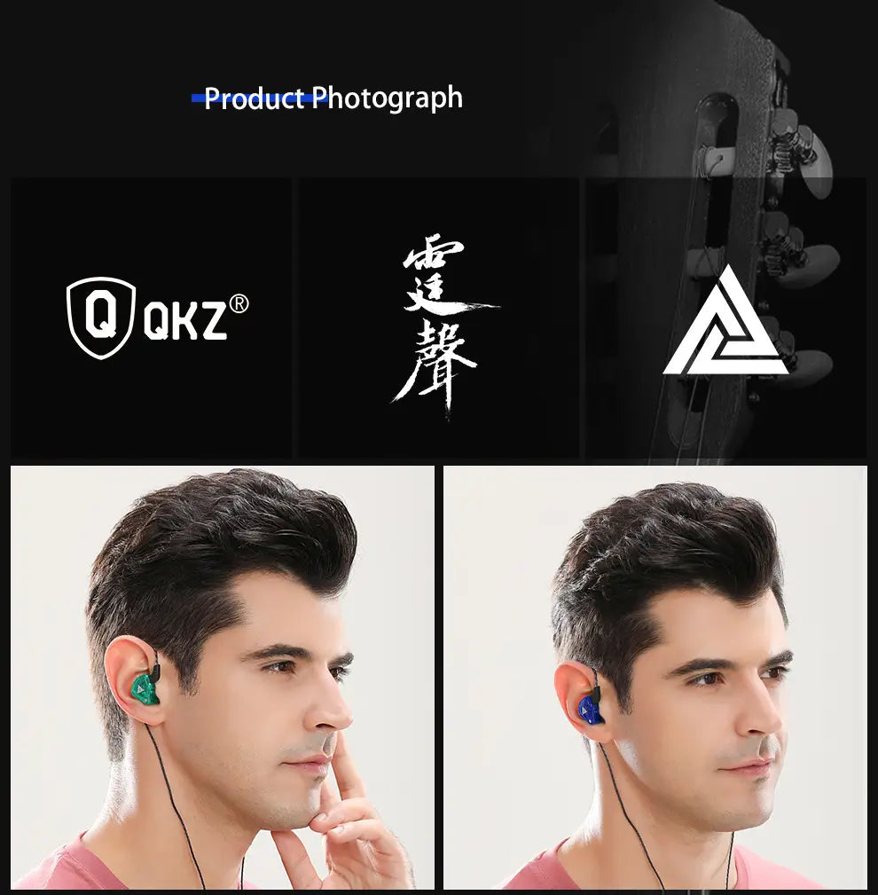 Original QKZ AK6 Stereo HiFi Earphone Extra Bass Headphones with Mic Copper Driver InEar Wired Sports Music Earbuds Stage Return