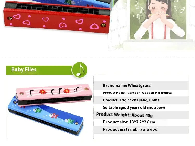 Harmonica Toy for Children - Educational Musical Instrument for Preschool Children Beginner Blowing Toy for Creative Learning