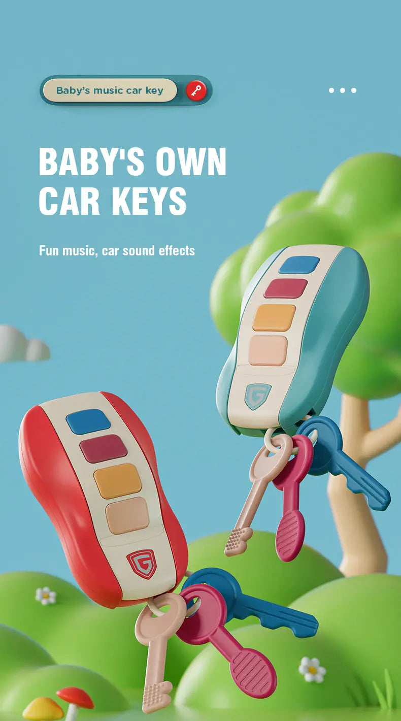 Music Car Key Baby Toys Pretend Play Simulated Car Key Smart Remote Car Voices Baby Educational Toys for Children Music Toy Gift